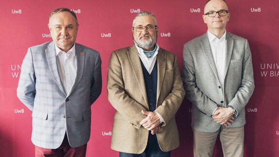 prof. UwB Jarosław Matwiejuk, dr Andrzej Kruszewicz i prof. Robert Ciborowski, p